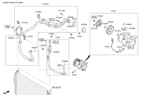 2016 Hyundai Elantra Air conditioning System-Cooler Line Diagram 2