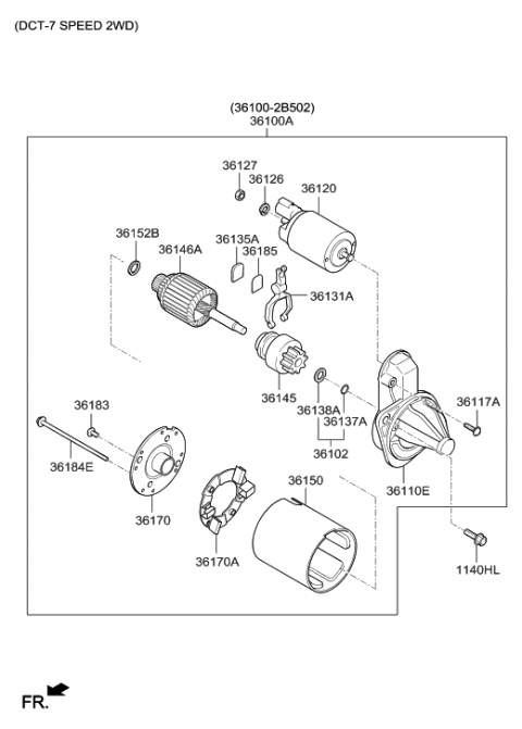 2017 Hyundai Elantra Korean made Starter Diagram 3