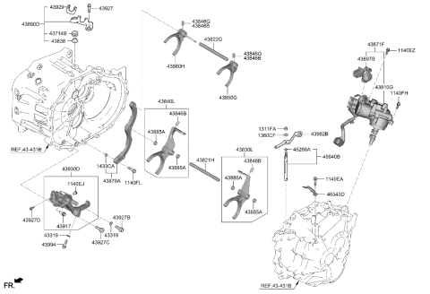 2018 Hyundai Elantra Korean made Gear Shift Control-Manual Diagram 3