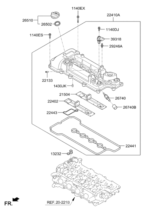 2017 Hyundai Elantra Korean made Rocker Cover Diagram 2