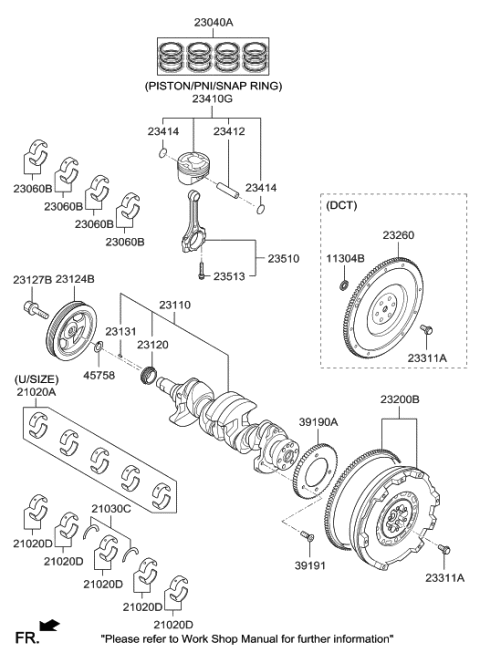 2016 Hyundai Elantra Crankshaft & Piston Diagram 1