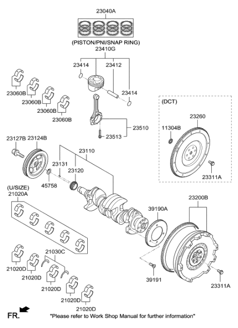 2018 Hyundai Elantra Korean made Crankshaft & Piston Diagram 2