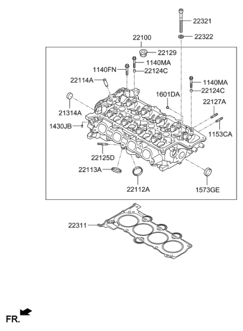 2017 Hyundai Elantra Korean made Cylinder Head Diagram 2