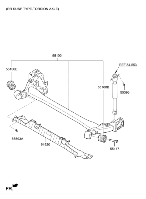 2017 Hyundai Elantra Under Cover Diagram for 55163-F2000