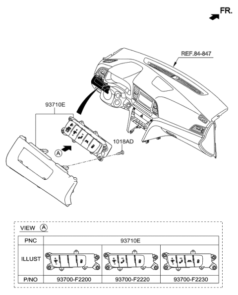 2017 Hyundai Elantra Korean made Switch Diagram 1