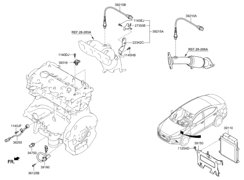2017 Hyundai Elantra Korean made Electronic Control Diagram 1