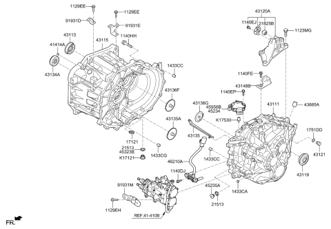 2017 Hyundai Elantra Korean made Transaxle Case-Manual Diagram 5