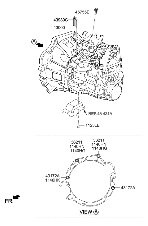 2016 Hyundai Elantra Transaxle Assy-Manual Diagram 3