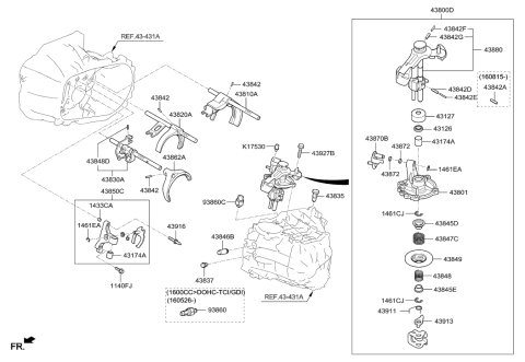 2018 Hyundai Elantra Actuator Assembly-Gear Diagram for 43800-2D200