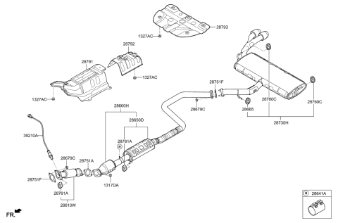 2018 Hyundai Elantra Korean made Muffler & Exhaust Pipe Diagram 2