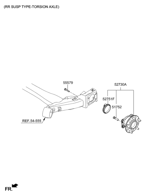 2017 Hyundai Elantra Korean made Rear Axle Diagram 1