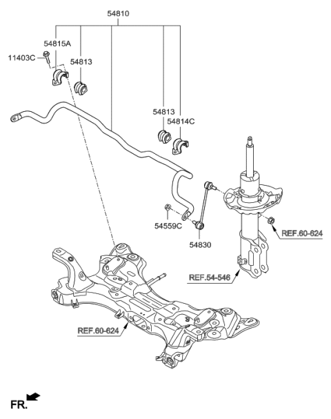 2017 Hyundai Elantra Korean made Front Suspension Control Arm Diagram