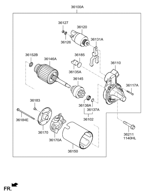 2017 Hyundai Elantra Korean made Starter Diagram 2