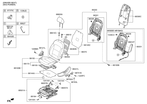 2017 Hyundai Elantra Korean made Front Seat Diagram 2