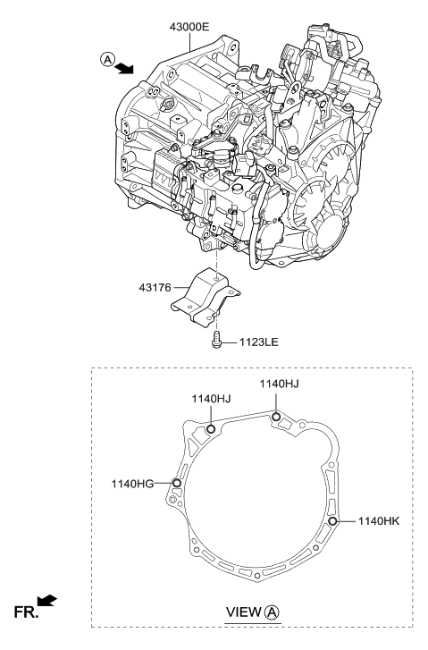 2018 Hyundai Elantra Transmission Assembly-Manual Diagram for 43000-3D663