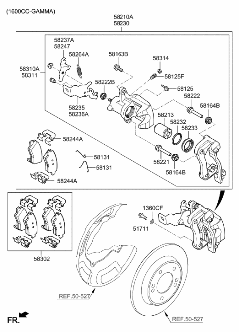 2017 Hyundai Elantra Korean made Rear Wheel Brake Diagram 3