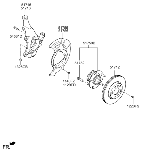 2017 Hyundai Elantra Korean made Front Axle Diagram