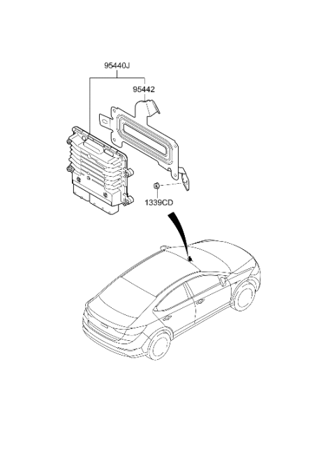 2016 Hyundai Elantra Transmission Control Unit Diagram for 95440-2DCE0