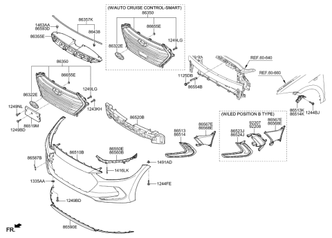 2016 Hyundai Elantra Front Bumper Diagram 1