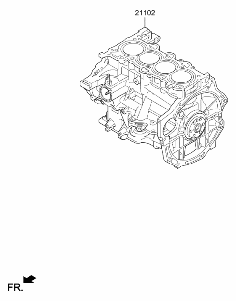 2017 Hyundai Elantra Engine Assembly-Short Diagram for 2D392-2EU00