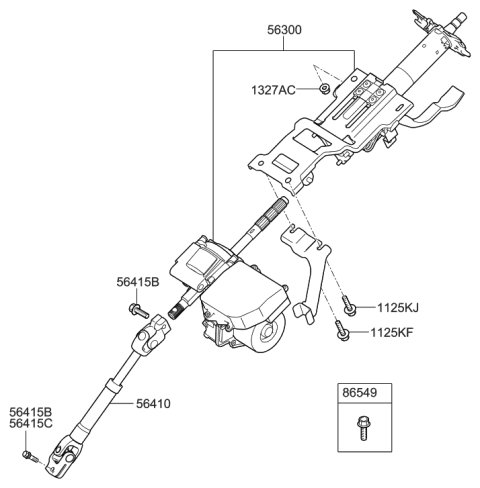 2011 Hyundai Elantra Touring Joint Assembly-Universal Diagram for 56400-2L000