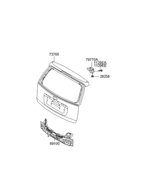 2008 Hyundai Elantra Touring Tail Gate Diagram