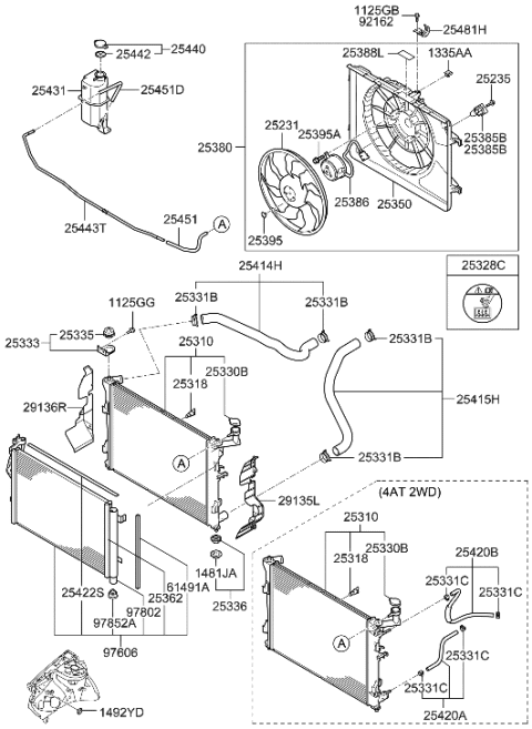 2011 Hyundai Elantra Touring Bracket Assembly-Radiator Mounting,Upper Diagram for 25333-2L000