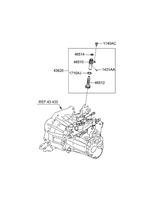 2010 Hyundai Elantra Touring Speedometer Driven Gear-Manual Diagram