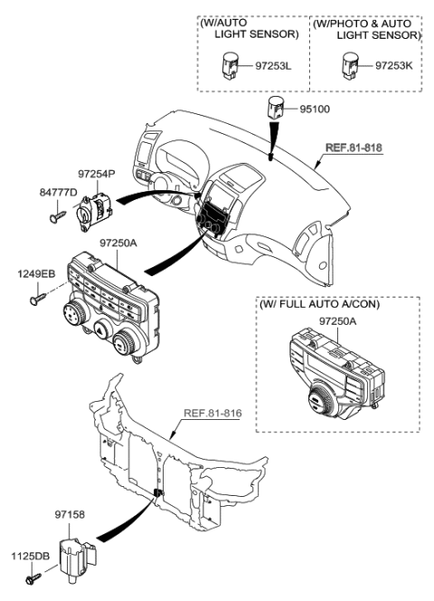 2009 Hyundai Elantra Touring Ambient Temperature Sensor Diagram for 94110-1C100