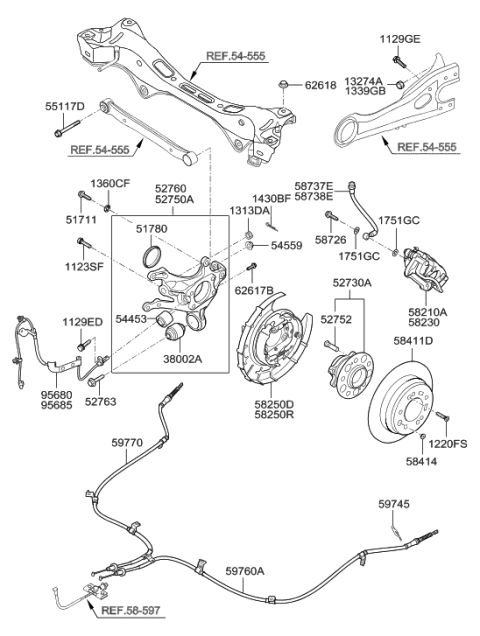 2012 Hyundai Elantra Touring Cable Assembly-Parking Brake,LH Diagram for 59760-2L300