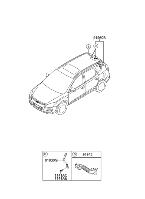 2009 Hyundai Elantra Touring Wiring Assembly-Rear Heated Diagram for 91830-2L000