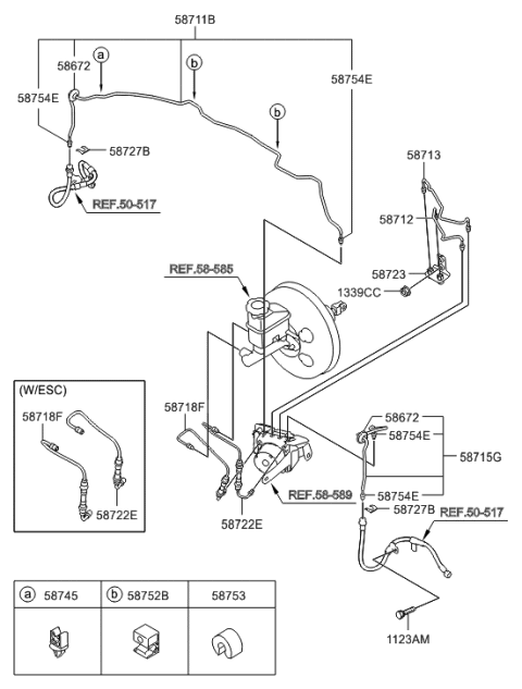 2009 Hyundai Tucson Tube-Hydraulic Module To Connector RH Diagram for 58713-2H300
