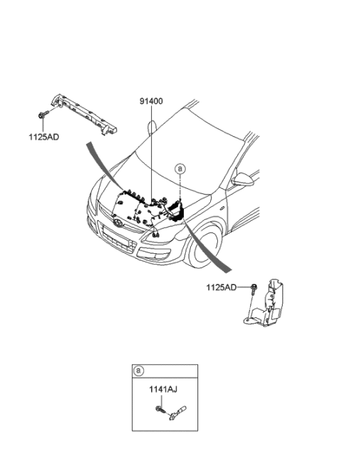 2010 Hyundai Elantra Touring Wiring Assembly-Engine Control Module Diagram for 91410-2L722