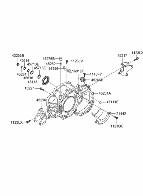 2009 Hyundai Elantra Touring Auto Transmission Case Diagram 1