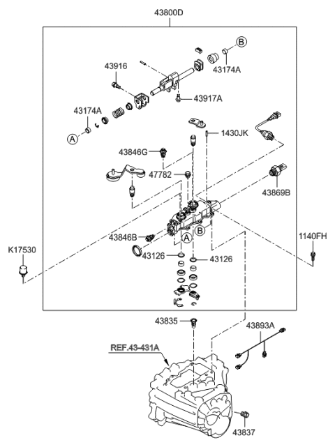 2010 Hyundai Elantra Touring Gear Shift Control-Manual Diagram 2