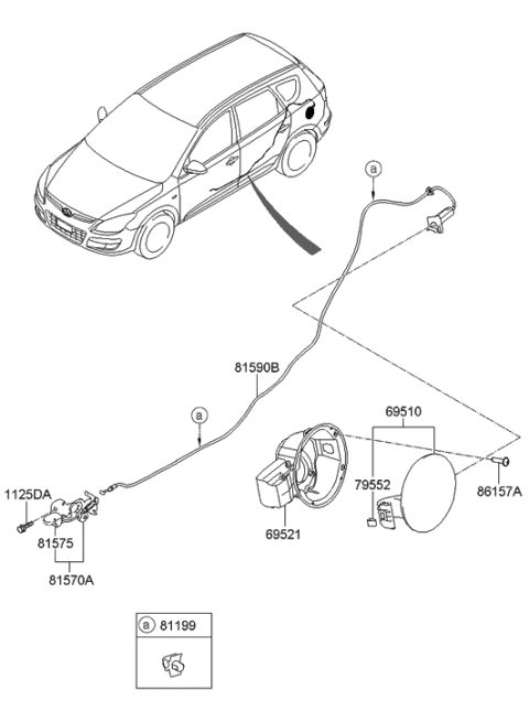 2009 Hyundai Elantra Touring Fuel Filler Door Diagram