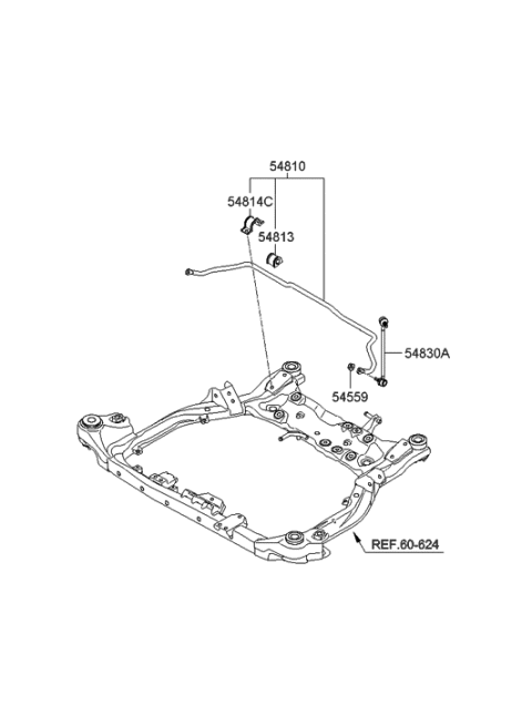 2009 Hyundai Tucson Link Assembly-Front Stabilizer Diagram for 54830-2H200