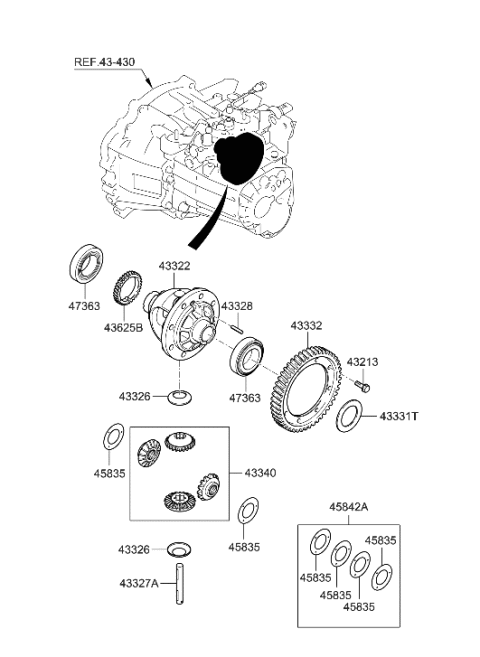 2012 Hyundai Elantra Touring Transaxle Gear-Manual Diagram 2