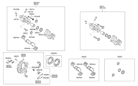 2012 Hyundai Elantra Touring Shoe Kit-Parking Brake Diagram for 58350-1HA00