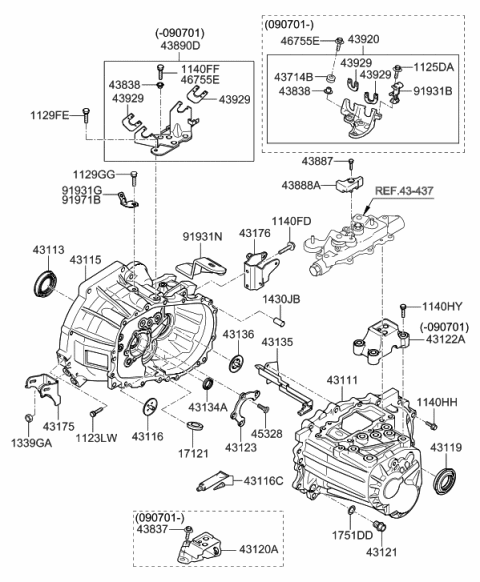2010 Hyundai Tucson Bracket Assembly-Shift Control Cable Diagram for 43920-32030