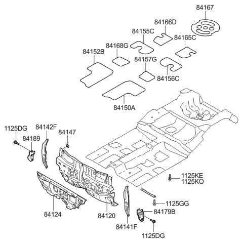 2011 Hyundai Elantra Touring Pad-Antivibration Spare Tire Wheel Diagram for 84193-2L000