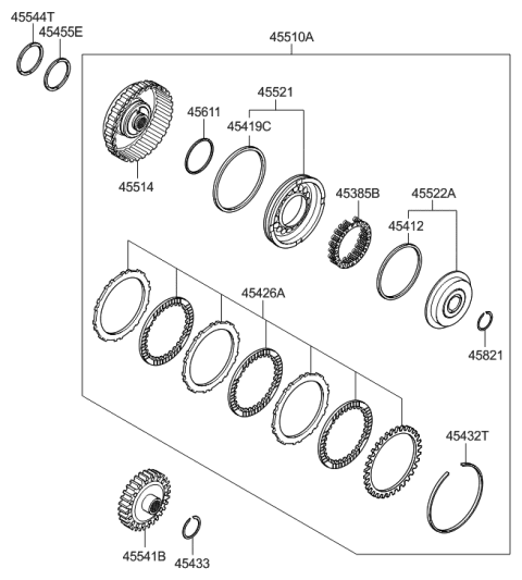 2009 Hyundai Elantra Touring RETAINER-Under Drive Clutch Diagram for 45414-23020