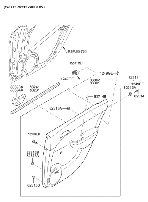 2011 Hyundai Elantra Touring Rear Door Trim Diagram 1