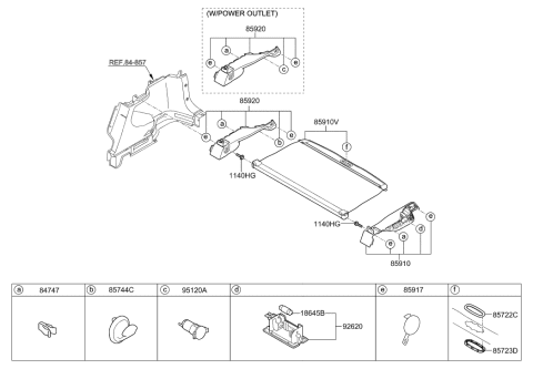 2008 Hyundai Elantra Touring Trim Assembly-Cover Shelf Side RH Diagram for 85920-2L500-9K