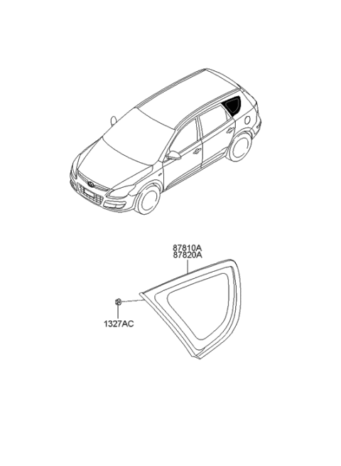 2008 Hyundai Elantra Touring Glass & MOULDING Assembly-Quarter Diagram for 87820-2L110