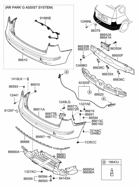 2009 Hyundai Tucson Tapping Screw-HEXAGON Head Diagram for 12441-06167-B