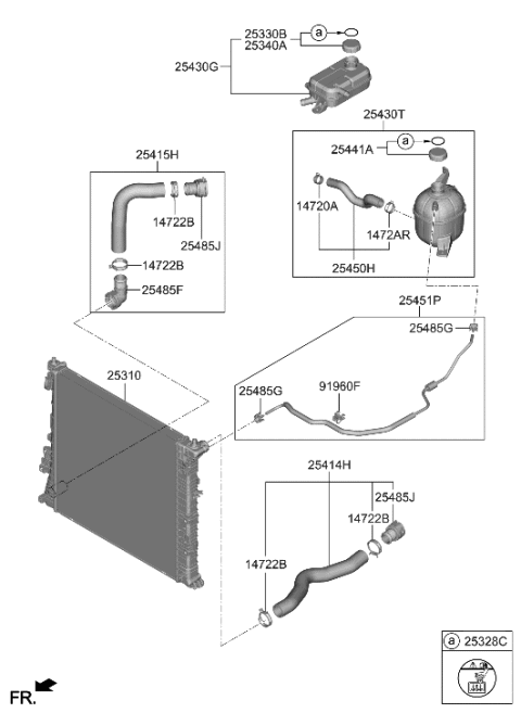 2023 Hyundai Tucson TANK ASSY-RESERVOIR Diagram for 25430-P0100