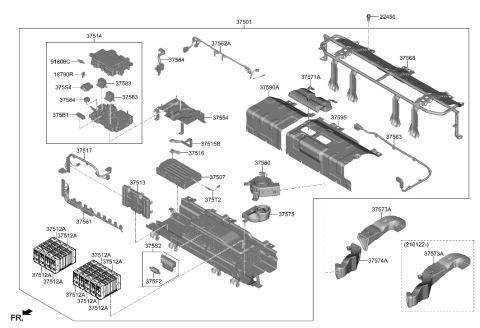 2023 Hyundai Tucson Blower Unit Assembly-Battery COOLI Diagram for 37580-P0000