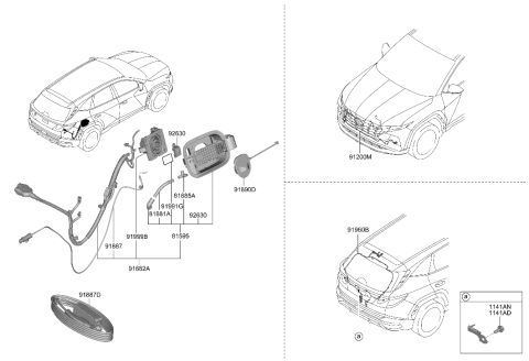 2023 Hyundai Tucson Wiring Assembly-Tail Gate Diagram for 91650-N9300