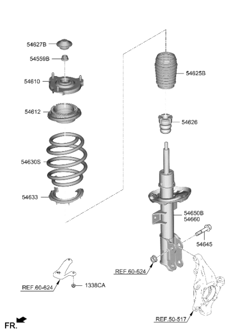 2004 Hyundai Elantra SPRING-FR Diagram for 54630-P0CD0